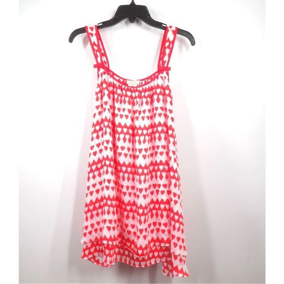 Kate Spade Dream A Little Dream Hearts Crinkle Chiffon Chemise Nightie Women M - Picture 1 of 4